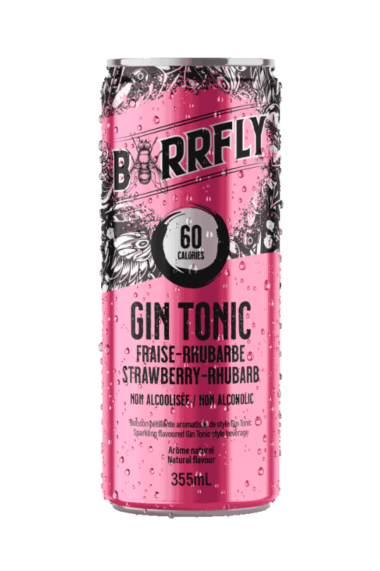 Barrfly (Non-Alcoholic) Strawberry-Rhubarb Gin and Tonic