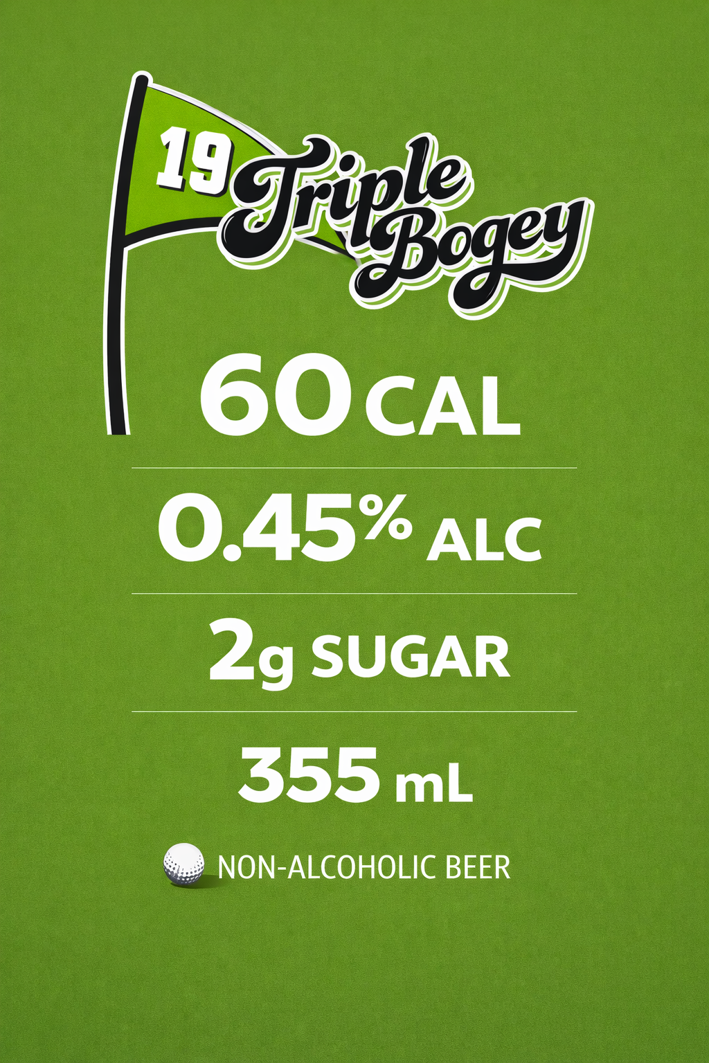 Triple Bogey Premium non-alcoholic lager – lifestyle product image