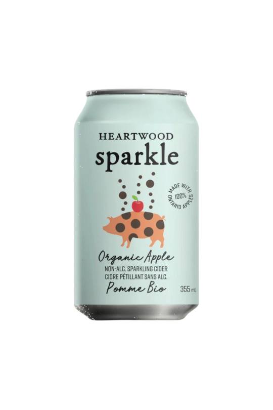 Heartwood Organic Apple non-alcoholic sparkling cider bottle