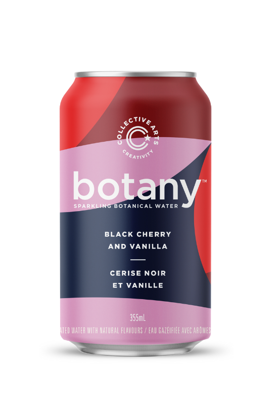 Collective Arts black cherry and vanilla sparkling botanical water can