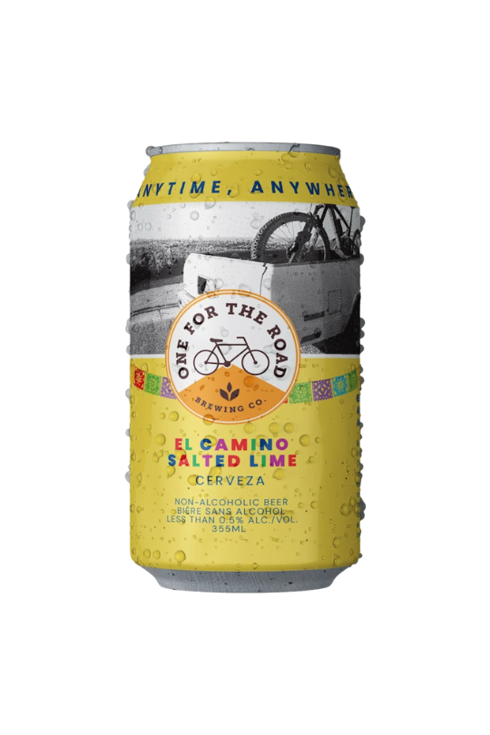 One For The Road El Camino Salted Lime Cerveza non-alcoholic beer can