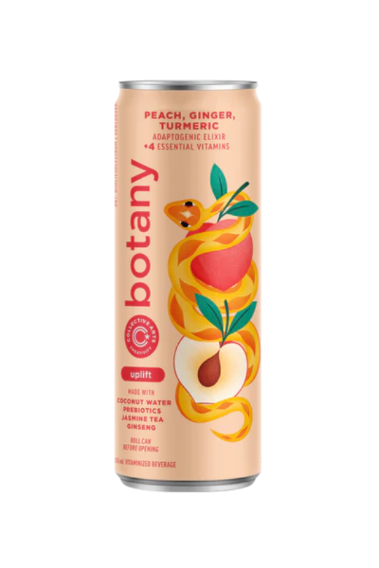 Collective Arts Botany+ Uplift peach turmeric ginger drink can