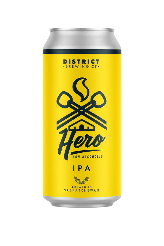 District Hero non-alcoholic IPA can