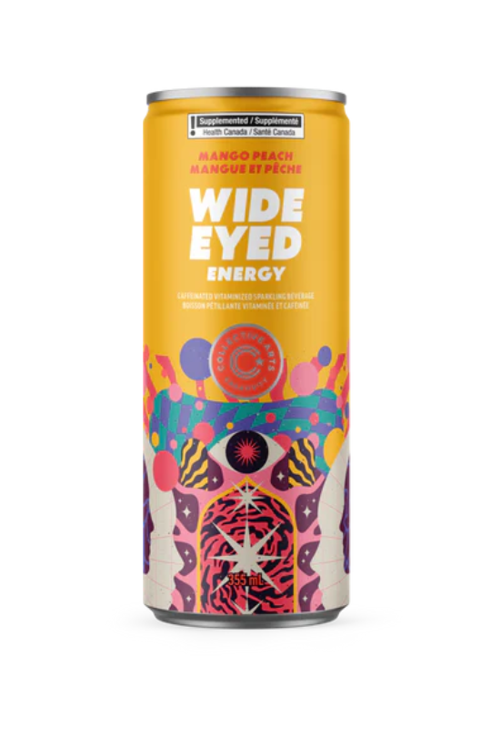 Collective Arts Mango Peach Wide Eyed energy drink can