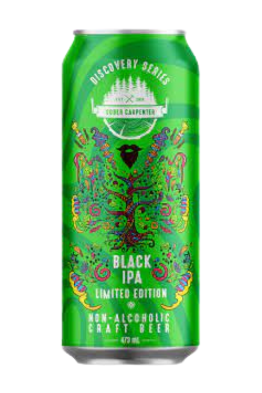 Sober Carpenter Black IPA non-alcoholic beer can